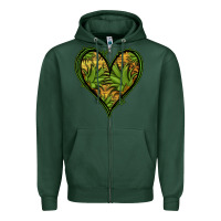 Sports Green pineapple heart Zipper Hoodie - Jasminsmagicworld