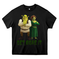 Black Shrek Fiona & Shrek Get Ogre It Text Poster Heavy Core Tee - InspiraDesign