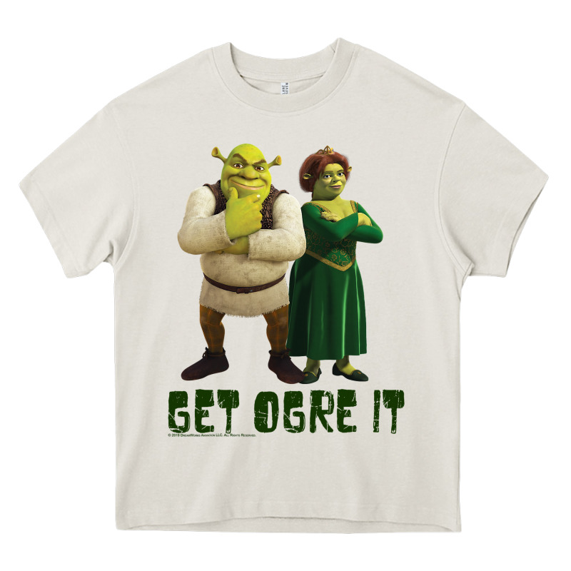 Shrek Fiona & Shrek Get Ogre It Text Poster Heavy Core Tee by InspiraDesign | Teevron