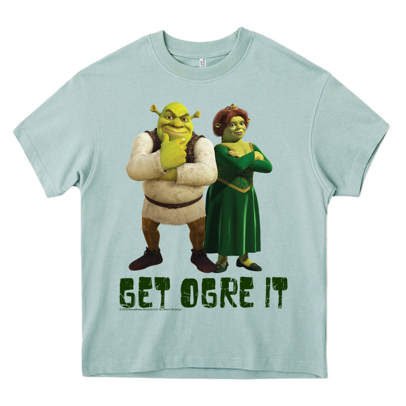 Shrek Fiona & Shrek Get Ogre It Text Poster Heavy Core Tee by InspiraDesign | Teevron
