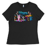 Black happy easter coffee Ladies Tee - CowhideDigitalArt