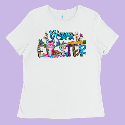Happy Easter Coffee Ladies Tee Designed By Cowhidedigitalart