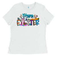 White happy easter coffee Ladies Tee - CowhideDigitalArt