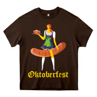 Barmaid Oktoberfest Funny German Woman Dirndl Bratwurst T Shirt Heavy Core Tee | Teevron
