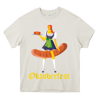 Cream barmaid oktoberfest funny german woman dirndl bratwurst t shirt Heavy Core Tee - InspiraDesign