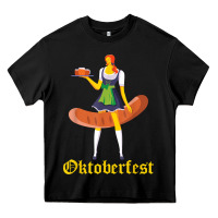 Black barmaid oktoberfest funny german woman dirndl bratwurst t shirt Heavy Core Tee - InspiraDesign