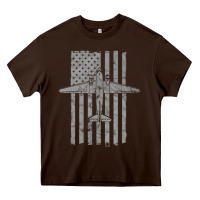 Chocolate Brown C-47 Skytrain Wwii Transport Airplane Vintage Flag Heavy Core Tee - InspiraDesign