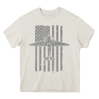 Cream C-47 Skytrain Wwii Transport Airplane Vintage Flag Heavy Core Tee - InspiraDesign