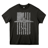Asphalt C-47 Skytrain Wwii Transport Airplane Vintage Flag Heavy Core Tee - InspiraDesign