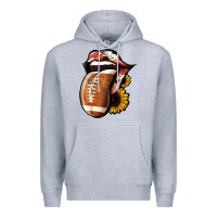 Heather Grey Football Tongue Premium Hoodie - Jasminsmagicworld