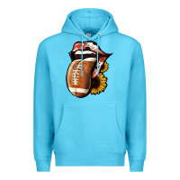 Ocean Blue Football Tongue Premium Hoodie - Jasminsmagicworld