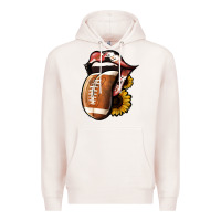 Pale Pink Football Tongue Premium Hoodie - Jasminsmagicworld