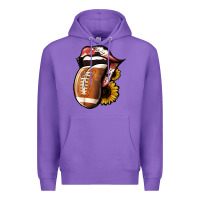 Purple Football Tongue Premium Hoodie - Jasminsmagicworld