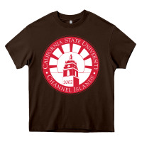 Chocolate Brown csu channel islands seal Heavy Core Tee - InspiraDesign