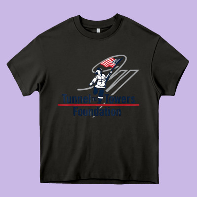 Tunnel To Towers F-oundation American Flag Usa Flag Heavy Core Tee Designed By Inspiradesign