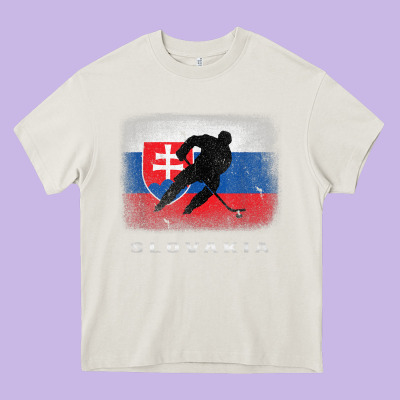 Slovakia Ice Hockey Slovak Flag Heavy Core Tee Designed By Inspiradesign
