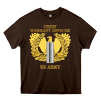 Chocolate Brown Emblem warrant officer cw5 Heavy Core Tee - InspiraDesign