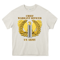 Cream Emblem warrant officer cw5 Heavy Core Tee - InspiraDesign