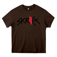 Chocolate Brown white skrillex Heavy Core Tee - InspiraDesign