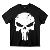 Black the punisher skull Heavy Core Tee - InspiraDesign