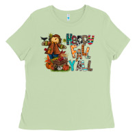 Matcha happy fall y all Ladies Tee - CowhideDigitalArt