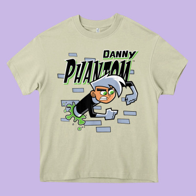 Danny Phantom Coming Through Brick Wall Heavy Core Tee Designed By Inspiradesign