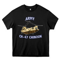 Black ARMY CH-47 CHINOOK HELICOPTER Heavy Core Tee - InspiraDesign