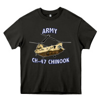 Asphalt ARMY CH-47 CHINOOK HELICOPTER Heavy Core Tee - InspiraDesign
