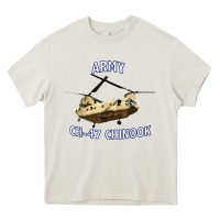 Cream ARMY CH-47 CHINOOK HELICOPTER Heavy Core Tee - InspiraDesign