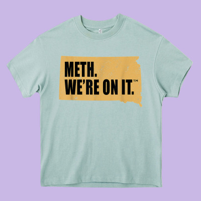Mens Meth We're On It South Dakota Anti Drugs Campaign Vintage T Shirt Heavy Core Tee Designed By Artchic