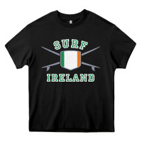 Black ireland surfing hoodie  irish flag surfboards design Heavy Core Tee - ArtChic