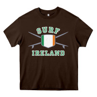 Chocolate Brown ireland surfing hoodie  irish flag surfboards design Heavy Core Tee - ArtChic