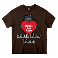 Chocolate Brown resto, black bear diner Heavy Core Tee - ArtChic