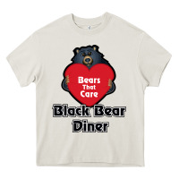 Cream resto, black bear diner Heavy Core Tee - ArtChic