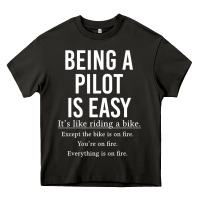 Asphalt Funny Pilot Gift Being A Pilot Is Easy Heavy Core Tee - ArtChic