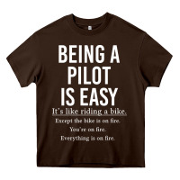 Funny Pilot Gift Being A Pilot Is Easy Heavy Core Tee | Teevron