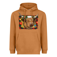 Meerkat highland cow christmas Heavyweight Hoodie - RanaPortraitStore