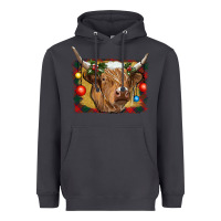 Smoke highland cow christmas Heavyweight Hoodie - RanaPortraitStore