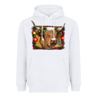 White highland cow christmas Heavyweight Hoodie - RanaPortraitStore