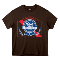 Chocolate Brown pabst blue ribbon 1 Heavy Core Tee - ArtChic
