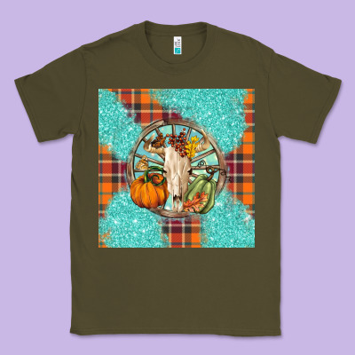 Fall Bull Skull Classic Tee Designed By Barkaloodesign