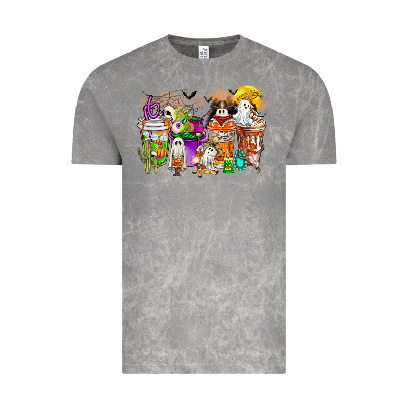 Halloween Western Boo Coffee Cups Vintage Tee by CowhideDigitalArt | Teevron