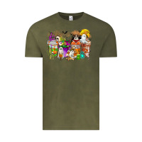 Vintage Olive Halloween Western Boo Coffee Cups Vintage Tee - CowhideDigitalArt