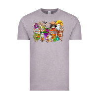 Vintage Zinc Halloween Western Boo Coffee Cups Vintage Tee - CowhideDigitalArt