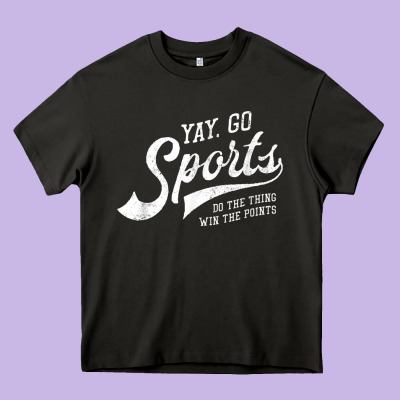Yay Go Sports Vintage Funny Sports Heavy Core Tee Designed By Artchic