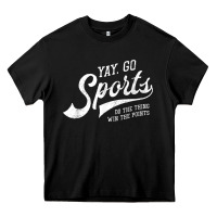 Black Yay Go Sports Vintage Funny Sports Heavy Core Tee - ArtChic