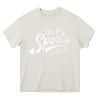 Cream Yay Go Sports Vintage Funny Sports Heavy Core Tee - ArtChic