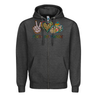 Charcoal Heather Peace Love Pumkins Zipper Hoodie - Jasminsmagicworld