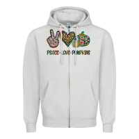 Dove Grey Peace Love Pumkins Zipper Hoodie - Jasminsmagicworld