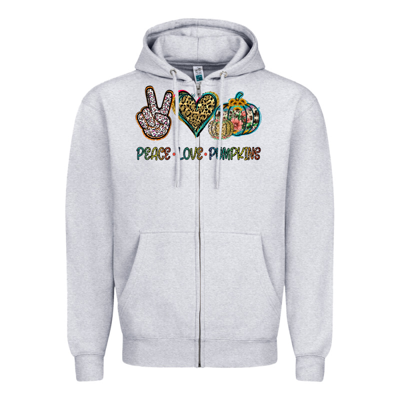 Peace Love Pumkins Zipper Hoodie by Jasminsmagicworld | Teevron
